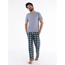 Nite Flite Green & Grey Checked Cotton Mens Pyjama Set (Set of 2)