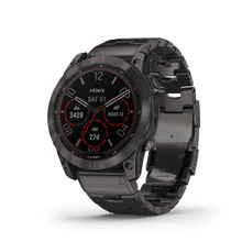 Garmin Fenix 7X- Sapphire Solar- Carbon Gray Titanium- Metal Band