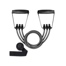 Strauss Triple Resistance Tube with PVC Handles, Door Knob & Carry Bag 41 Kg Yellow (Set of 3)