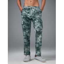 Technosport Lytra Men's Green Printed Straight Fit Sports Cargo Track Pant