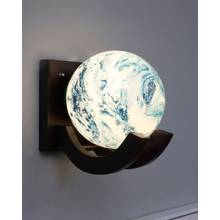 Homesake Wooden Wall Mount Lamps Zedo Blue Globe
