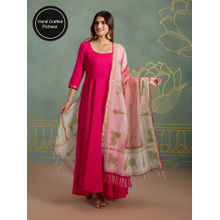 Likha Rayon Anarkali Kurta and Pichwai Handblock Print Chanderi Dupatta LIKUTSKD205(Set of 2)