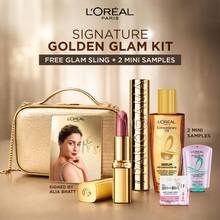 L'Oréal Paris Golden Glam Gift Set (Mascara, Lipstick + Signed Card by Alia Bhatt)