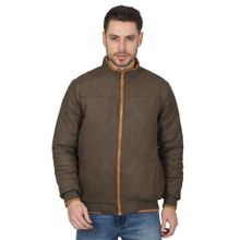 Cantabil Men Solid Olive Green Casual Reversible Jacket