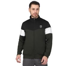 Cantabil Men Solid Olive Green Casual Jacket