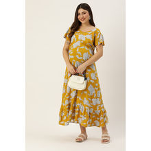 Blush9 Maternity Yellow Concealed Zip Maternity and Nursing Dress