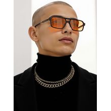 Lenskart STUDIO Unisex UV Protected Rectangle Orange Lens Sunglasses - LK S18293 (55)