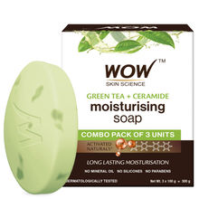 WOW Skin Science Green Tea & Ceramide Moisturizing Soap - Pack of 3