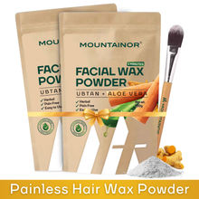 Mountainor Facial Hair Removal Wax Powder with Turmeric & Aloevera Painless Herbal - Pack of 2