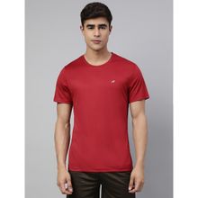 Alcis Mens Red Anti Static Soft Touch Slim Fit Sports for All Round Neck T Shirt