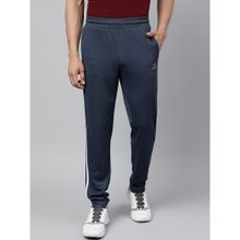 Alcis Mens Navy Blue Anti Static Slim Fit Training Track Pants