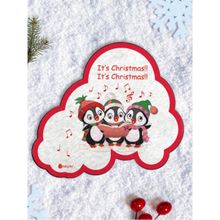 Indigifts Xmas Gifts It's Christmas !! Quote Cute Penguins Fridge Magnet