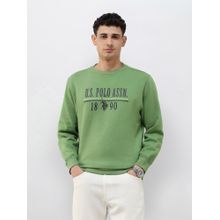 U.S. POLO ASSN. Men's Brand Typography Printed Regular Fit Sweatshirt - Green