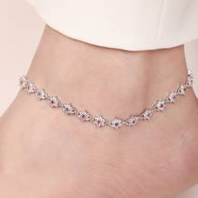 Zavya Floral Radiance Rhodium-Plated 925 Sterling Silver Anklet