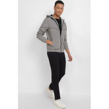 Allen Solly Men Grey Solid Full Sleeves Casual Jacket