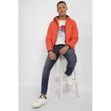 Allen Solly Men Orange Solid Full Sleeves Casual Jacket
