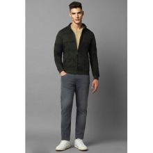 Louis Philippe Men Casual Olive Print Sweatshirt
