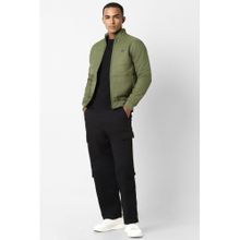 Peter England Men Green Solid Casual Jacket
