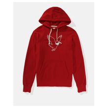American Eagle Men Red Super Soft Graphic Hoodie