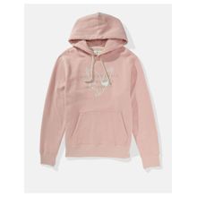 American Eagle Men Pink Super Soft Graphic Hoodie