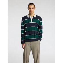 SELECTED HOMME Men Wool Multi-Colour Colorblock Collar Neck Polo T-Shirt