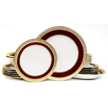 Dankotuwa Porcelain 24k Gold Crafted 21 Pieces Dinner Set Multi-Color