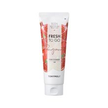 TONYMOLY Korean Fresh To Go Pomegranate Daily Foam Cleanser to Hydrate & Refresh Dull, Tired Skin