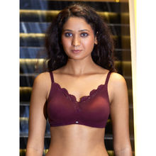 SOIE Non Padded Non Wired Convertible to Racerback Lace Bra-Wine