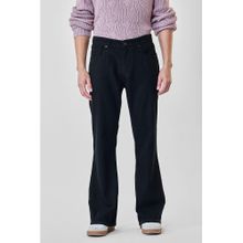 Snitch Navy Blue Washed Flared Fit Jeans for Men