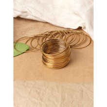 TONIQ Antique Gold Plated Metal Classic Bangle For Women (Pack of 18) (2.4)