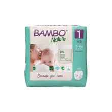 Bambo Nature Tape Diapers with Wetness Indicator XS - 22 Pieces