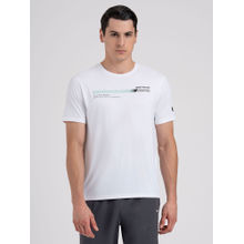 Red Tape Mens White Nylon Elastane Activewear Round Neck T-shirt