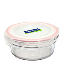Glasslock Airtight Break Resistant Food Storage Container,Microwave Safe, Round, 450 ml
