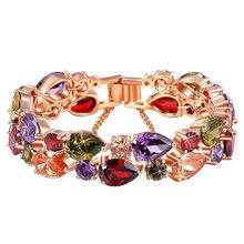 Peora Jewellery Sparkling Colors CZ Rose Gold Plated Bracelet for & Women (PFCB2016)