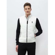 U.S. Polo Assn. Denim Co. Men's White Solid Regular Fit Quilted Jacket