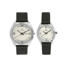 Titan NM15782489SL03 White Dial Analog Watch For Couple