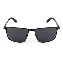 ROYAL SON Rectangle Black Cooling Polarized Sunglasses for Men- Chi00162-C1 (40)