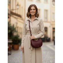 Yelloe Cheery Solid Baguette Sling Bag With Detachable Strap (M)