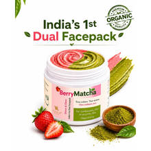 Mamash Organics Berrymatcha Dual Face Pack Green For Oil Control, Pink For Glow & Hydration