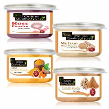 Online Quality Store Multanimitti Powder, Chandan, Kasturi Turmeric & Rose Powder for Hair & Skin