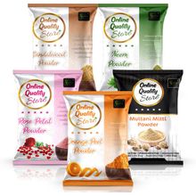 Online Quality Store Multani Mitti, Sandalwood, Orange Peel, Neem & Rose Powder for Hair & Skin