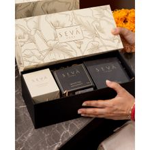 SEVA HOME The Celebration Festive Gift Set with Candle, Room Spray & Car Freshener