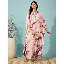 The Kaftan Company Purple Marble Print Super Soft Kaftan Nightdress