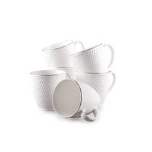 CLAY CRAFT Fine Ceramic Coffee & Tea Mugs, 220ml, Set of 6