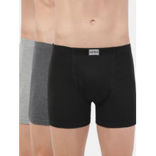 Jockey 8008 Men Cotton Solid Boxer Brief - Black/Charcoal Mel/Grey Mel (Pack of 3)