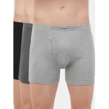 Jockey 8008 Men Cotton Solid Boxer Brief - Navy/Charcoal Mel/Grey Mel (Pack of 3)
