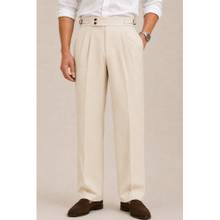 Perch Cream Solid Straight Fit Double Buckle Gurkha Pant