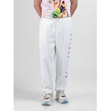 The Indian Garage Co White Solid Relaxed Fit Trackpant