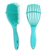 ZEYU Detangler Hairbrush for Curly Hair – 8-Row Flexible & Soft Nylon Bristles - Green