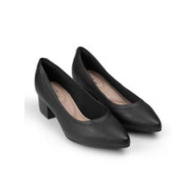 MODARE Women Black Block Heel Pumps